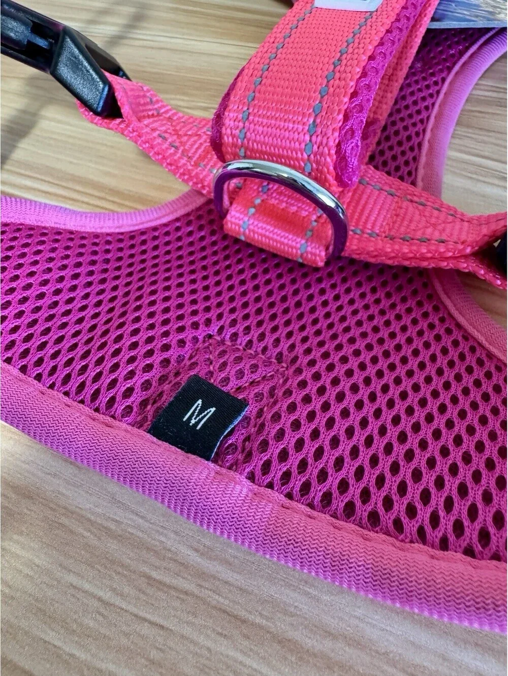 BAYDOG Chesapeake Dog Harness Medium Pink Reflective Padded 3 Leash Points